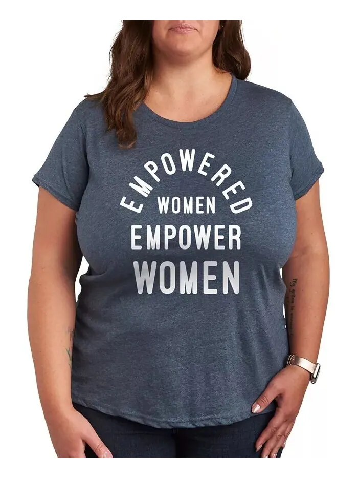 Модная женская футболка с рисунком больших размеров Empower Hybrid Apparel — изображение 1 из 3, синий