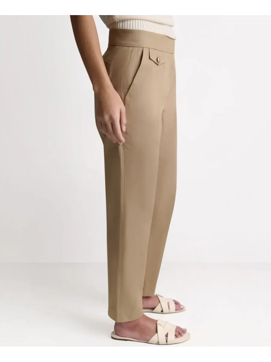 Брюки прямого кроя с завышенной талией BCBG — изображение 3 из 6, песочный