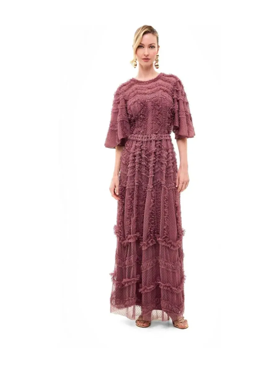 Платье макси с рюшами Ruffle Dress BEAUUT