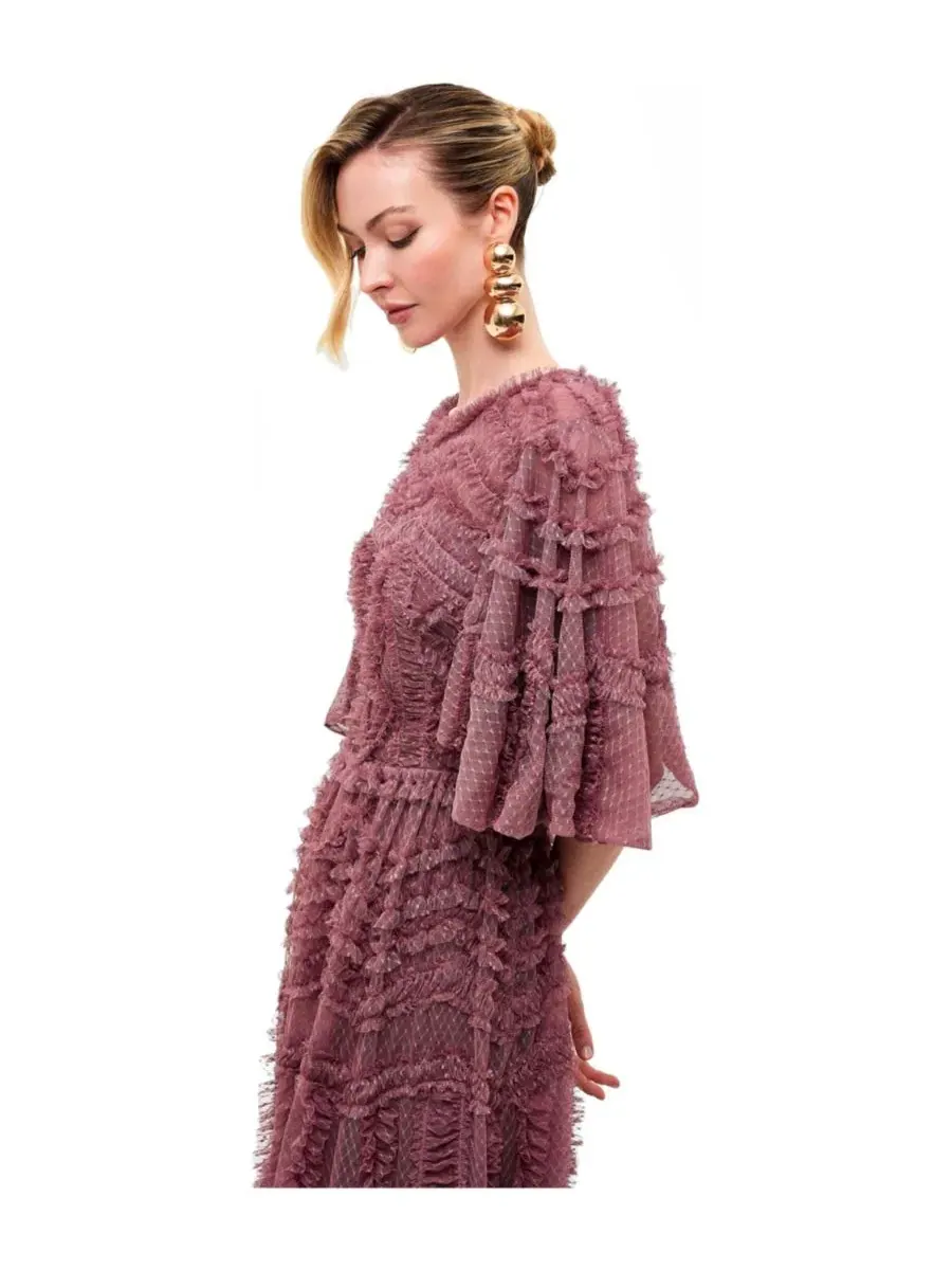 Платье макси с рюшами Ruffle Dress BEAUUT — изображение 2 из 3, сирень