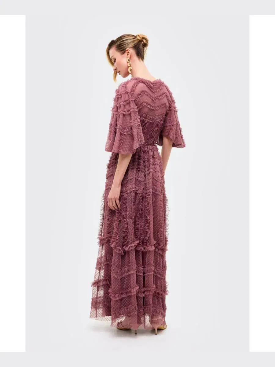 Платье макси с рюшами Ruffle Dress BEAUUT — изображение 3 из 3, сирень
