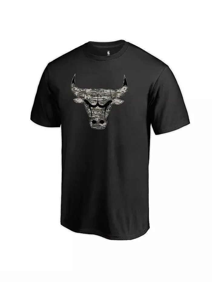 Мужская черная футболка Chicago Bulls Cloak Camo Fanatics — изображение 1 из 2