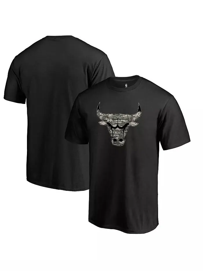 Мужская черная футболка Chicago Bulls Cloak Camo Fanatics — изображение 2 из 2