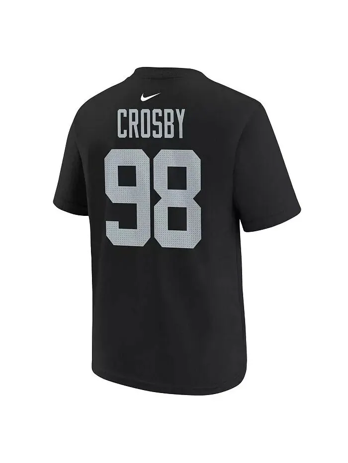 Молодежная футболка Maxx Crosby Black Las Vegas Raiders с именем и номером игрока Nike — изображение 2 из 3, черный