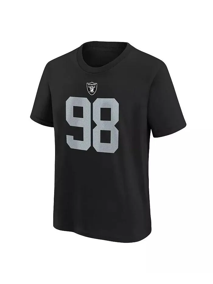 Молодежная футболка Maxx Crosby Black Las Vegas Raiders с именем и номером игрока Nike — изображение 3 из 3, черный