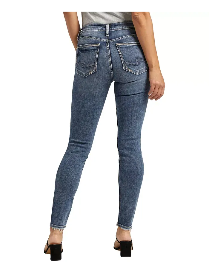 Женские джинсы Suki Mid Rise Curvy Fit Slim Skinny Silver Jeans Co. — изображение 2 из 4, синий