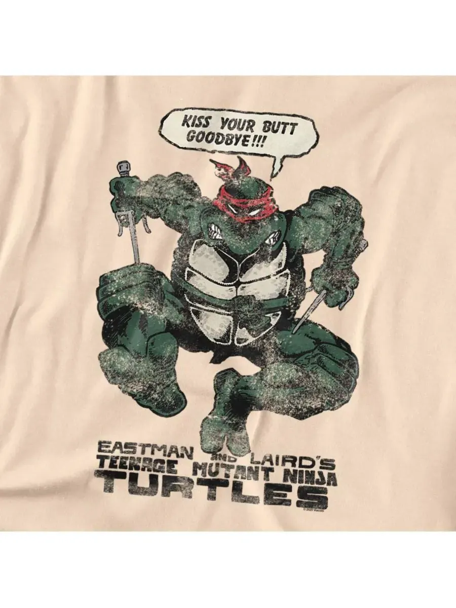 Мужская футболка Raph Kiss Your Butt Goodbye Teenage Mutant Ninja Turtles — изображение 3 из 3, бежевый