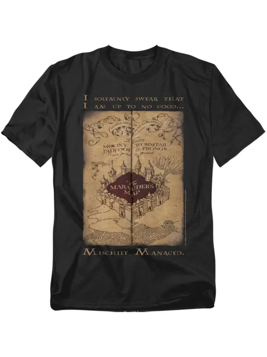 Мужская футболка Marauder's Map Words Harry Potter — изображение 1 из 3, черный