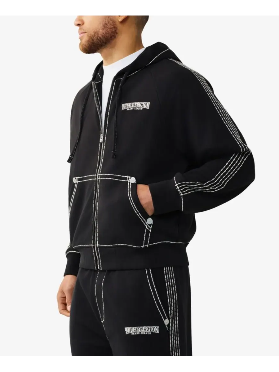 Мужская толстовка с длинными рукавами свободного кроя True Religion — изображение 2 из 3, черный