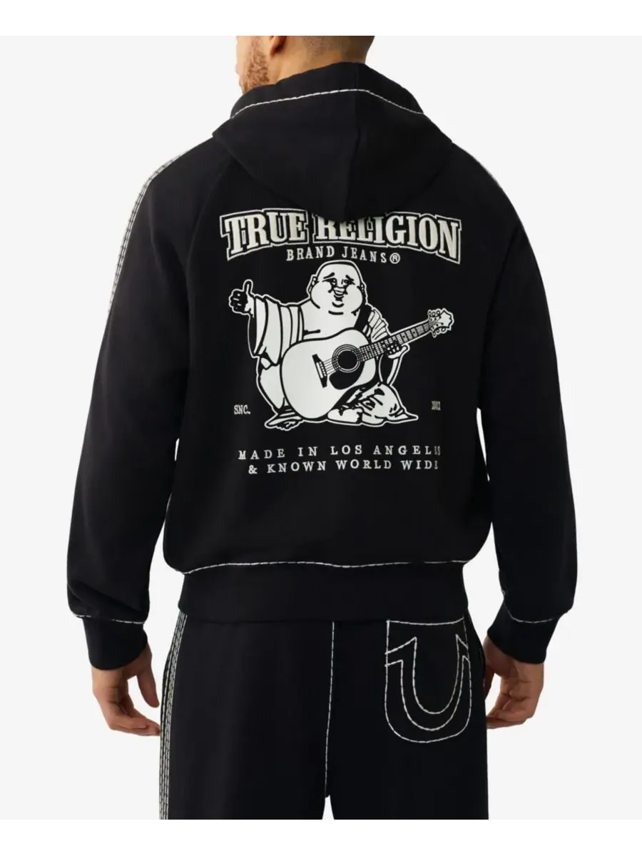 Мужская толстовка с длинными рукавами свободного кроя True Religion — изображение 3 из 3, черный