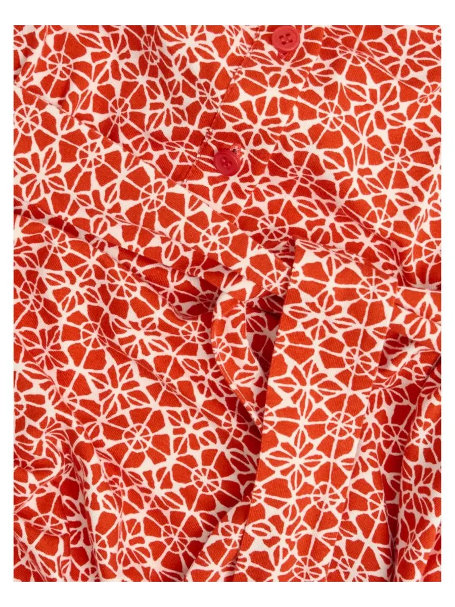 Женское трикотажное платье миди Cathy с рукавами 3/4 Hobbs London — изображение 7 из 8, красный