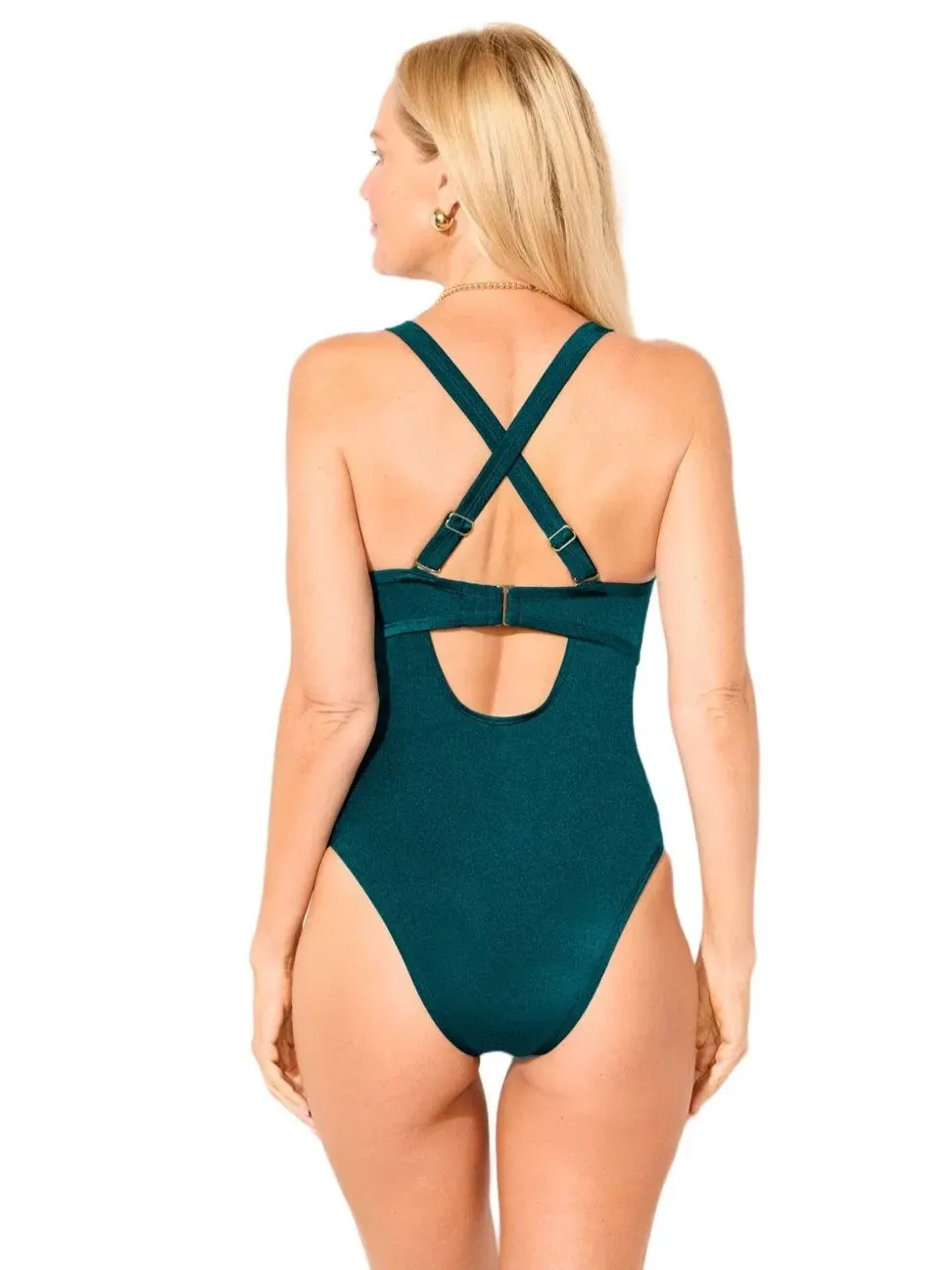 Женский слитный купальник с блестящим кольцом на косточках Swimsuits For All — изображение 3 из 3, мульти