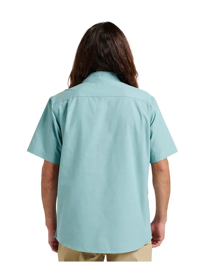 Мужская классическая рубашка с коротким рукавом Shoreline Quiksilver — изображение 2 из 5, бирюзовый
