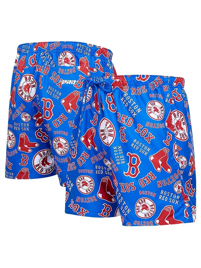 Мужские шорты Boston Red Sox с вышитым логотипом — изображение 1 из 4, синий