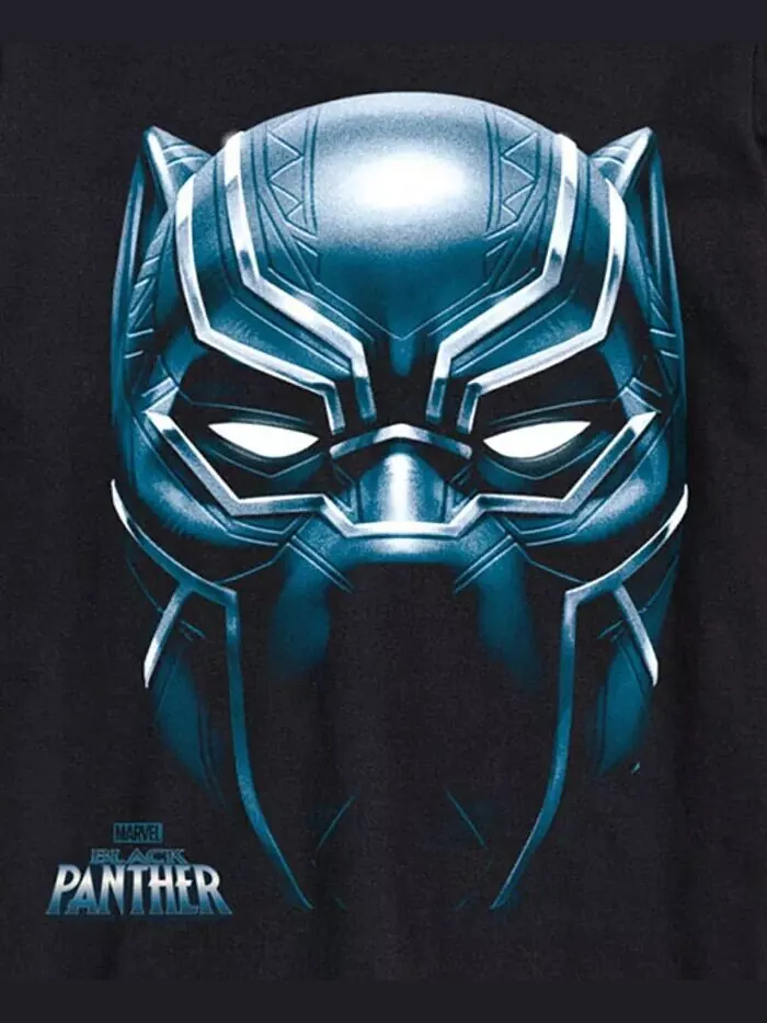 Мужская футболка с коротким рукавом Black Panther Oversized Face AIRWAVES — изображение 3 из 3, черный