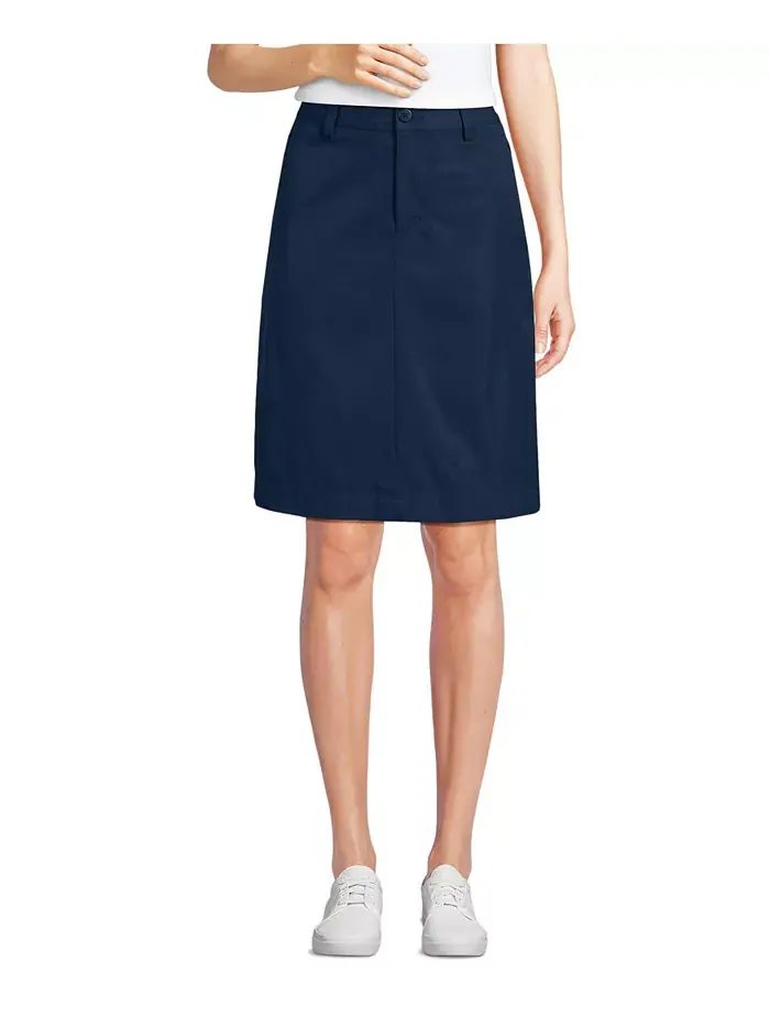 Юбка Women's Active Performance Chino Skort Top of the Knee Lands' End — изображение 1 из 3, классический темно-синий