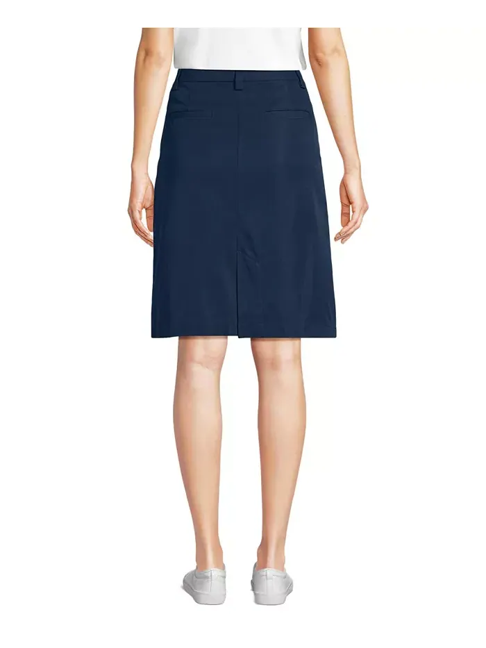 Юбка Women's Active Performance Chino Skort Top of the Knee Lands' End — изображение 3 из 3, классический темно-синий