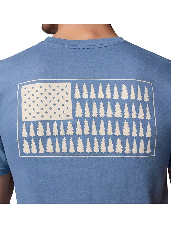 Мужская футболка с принтом Tree Flag Columbia — изображение 3 из 5, сталь