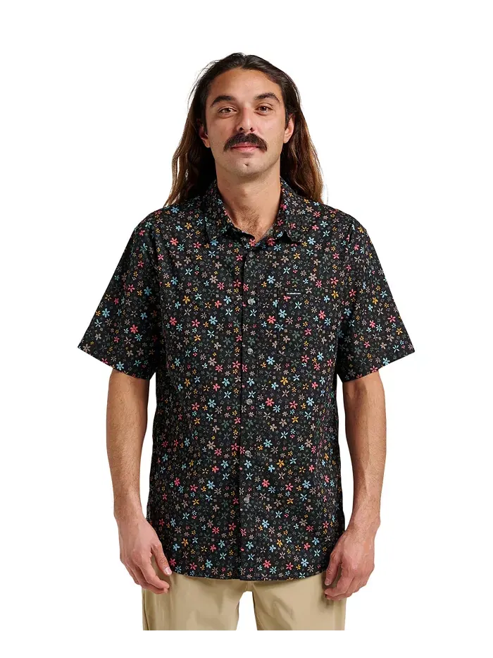 Мужская классическая рубашка с коротким рукавом Ditsy Mini Quiksilver — изображение 1 из 4, затмение