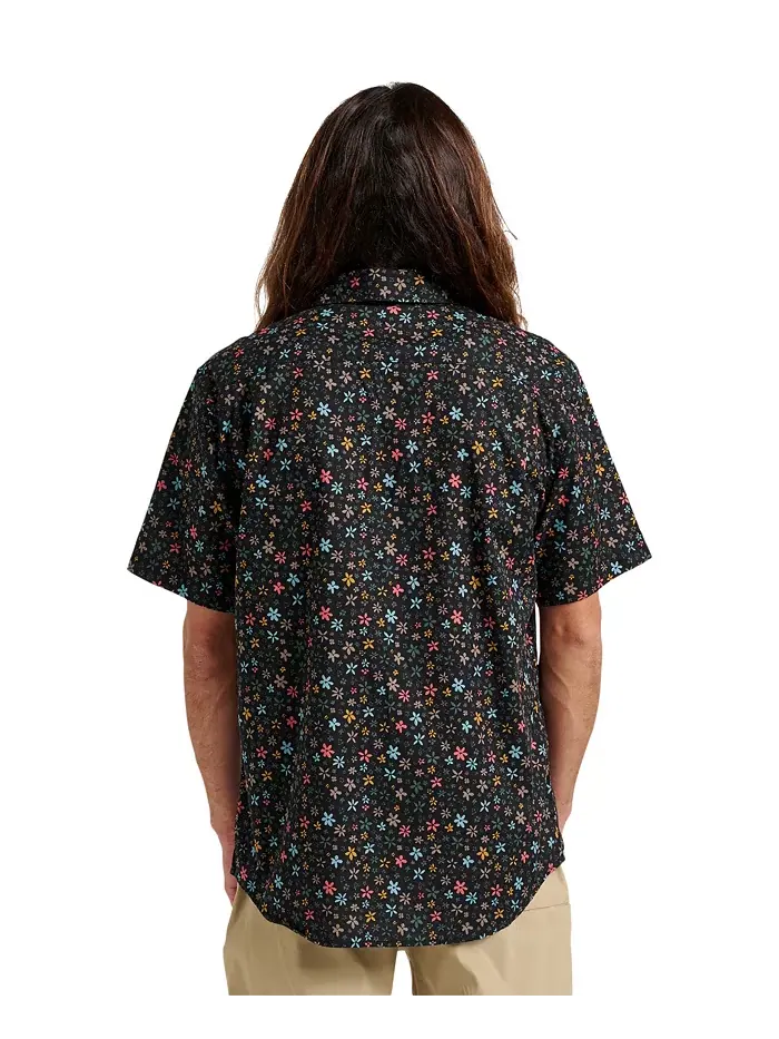 Мужская классическая рубашка с коротким рукавом Ditsy Mini Quiksilver — изображение 2 из 4, затмение