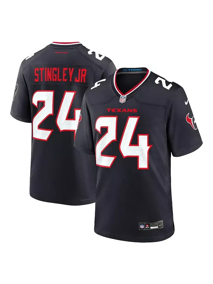 Мужская игровая футболка Derek Stingley Jr. Houston Texans Nike — изображение 1 из 3, темно-синий