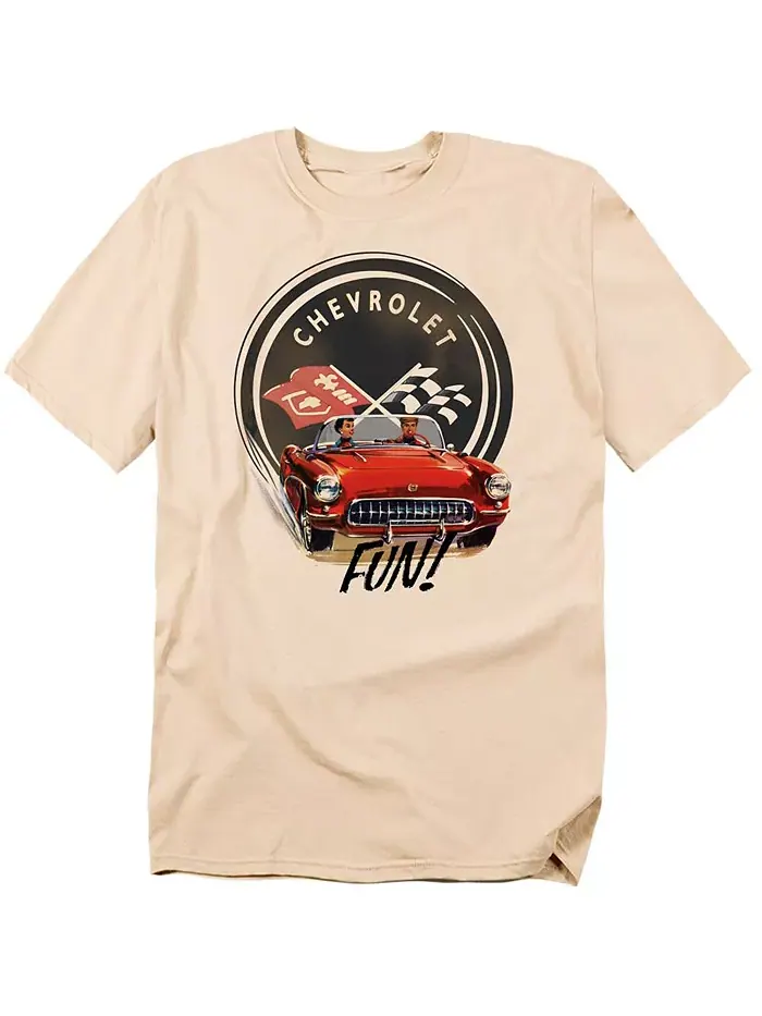 Мужская футболка Chevrolet Vette Fun Logovision — изображение 1 из 2, бежевый/бежевый