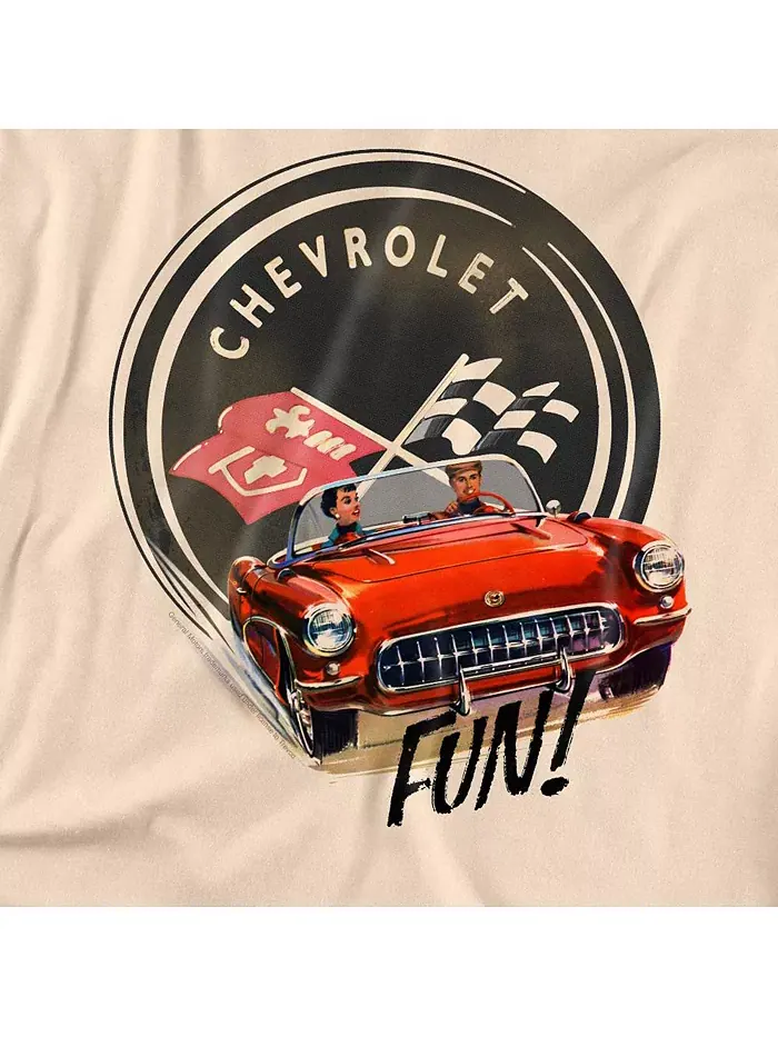 Мужская футболка Chevrolet Vette Fun Logovision — изображение 2 из 2, бежевый/бежевый