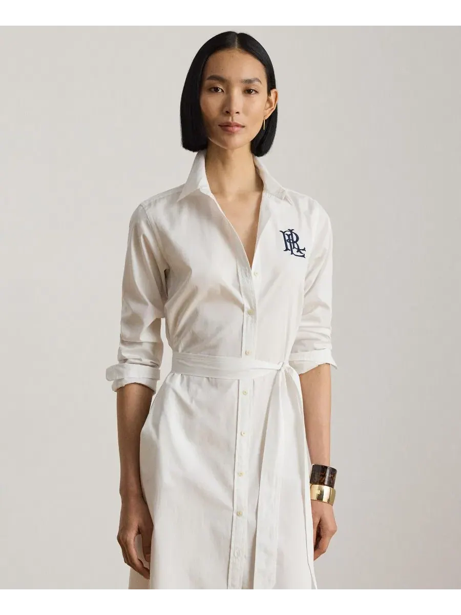 Платье с длинным рукавом, с воротником Lauren Ralph Lauren — изображение 3 из 6, белый