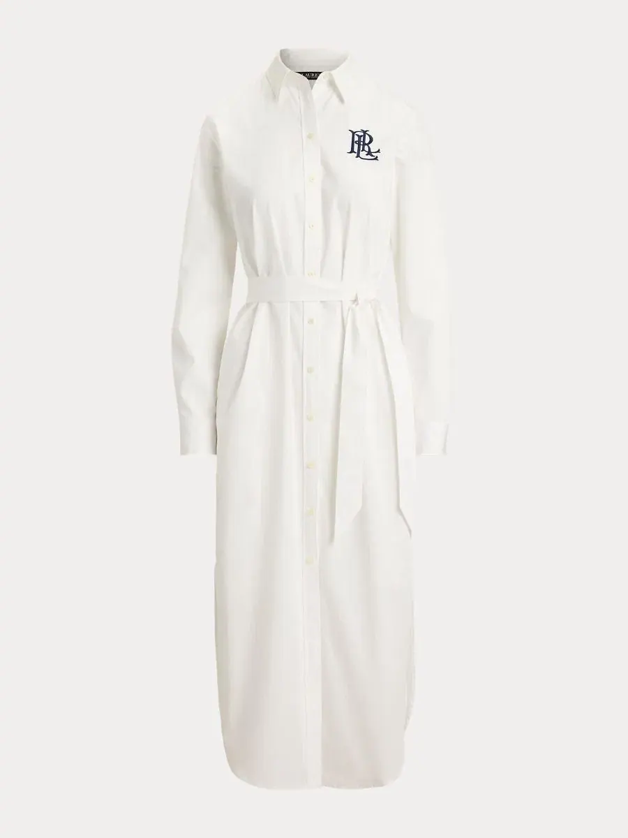 Платье с длинным рукавом, с воротником Lauren Ralph Lauren — изображение 6 из 6, белый