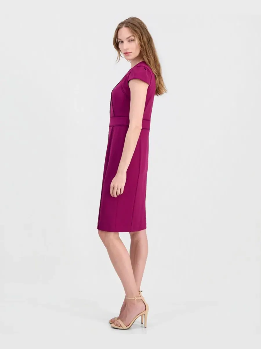 Платье-футляр с коротким рукавом Anne Klein — изображение 3 из 5, коричневый
