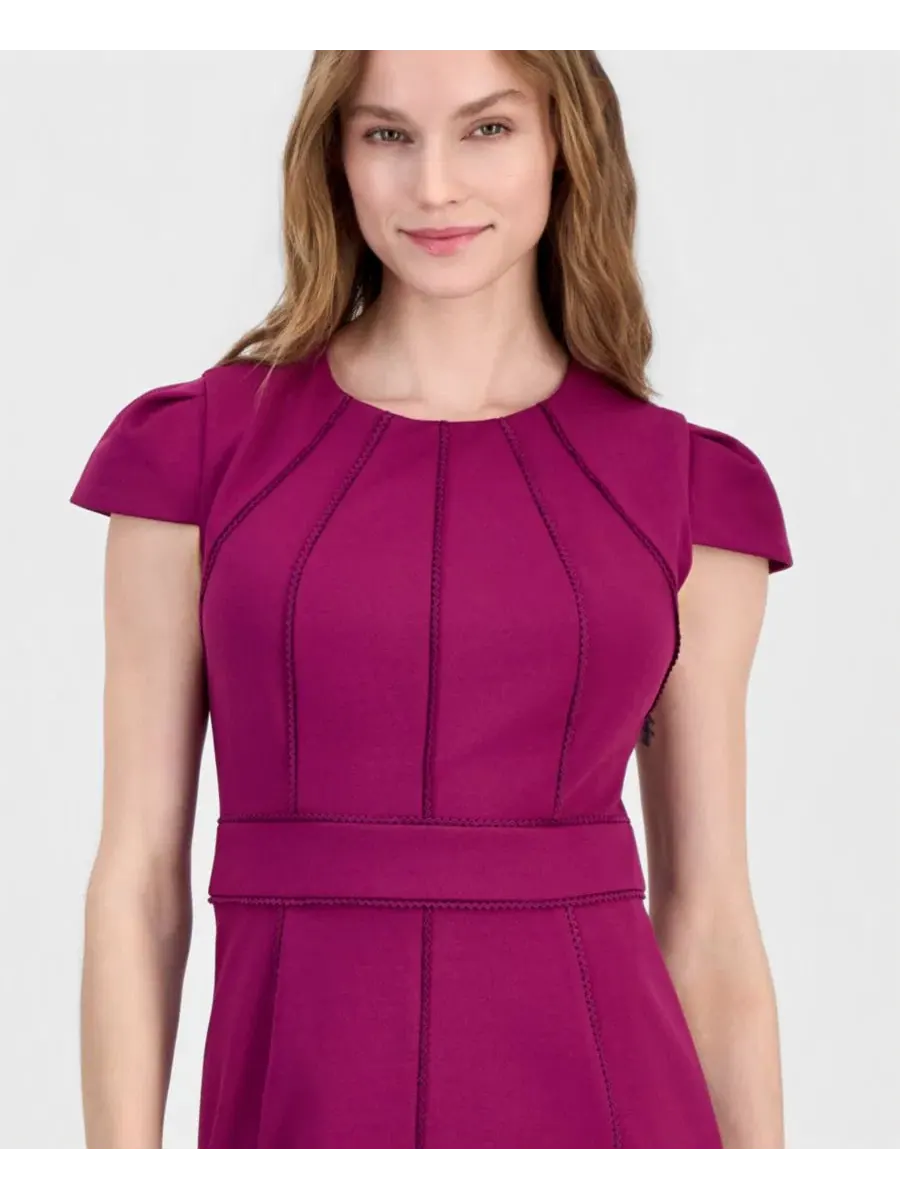 Платье-футляр с коротким рукавом Anne Klein — изображение 4 из 5, коричневый