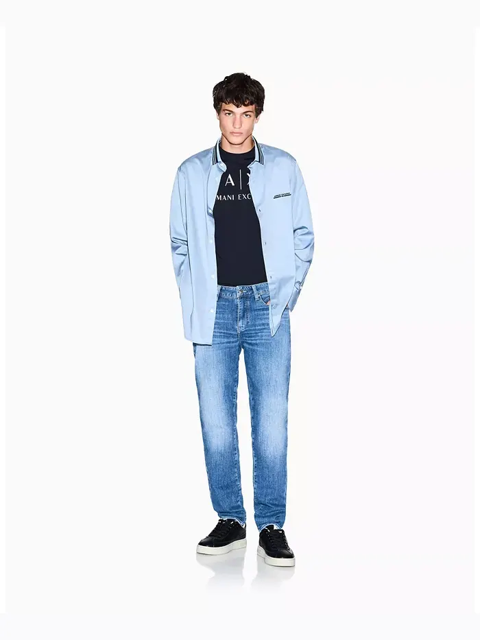 Мужская сорочка с отложным воротником A|X Armani Exchange — изображение 3 из 5, синий