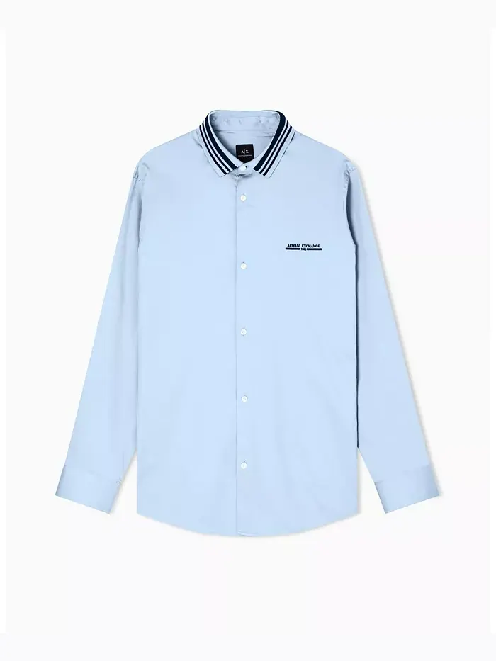 Мужская сорочка с отложным воротником A|X Armani Exchange — изображение 5 из 5, синий