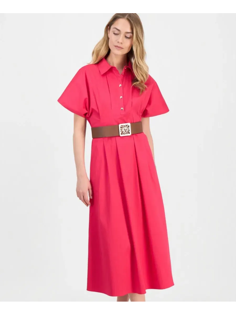 Платье-рубашка с поясом Anne Klein, Гренадин — изображение 2 из 5