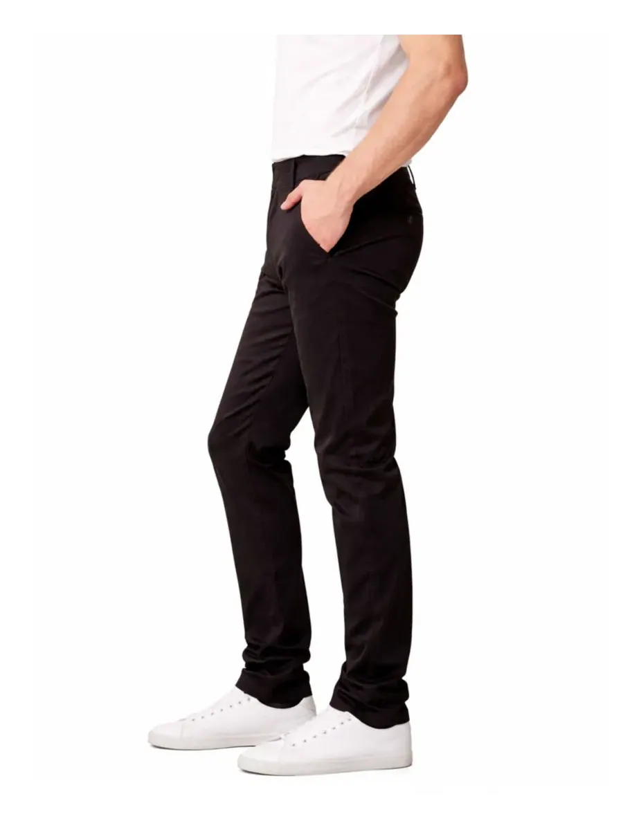 Брюки чинос Slim Fit с супер-стрейч тканью Galaxy By Harvic — изображение 2 из 3, черный