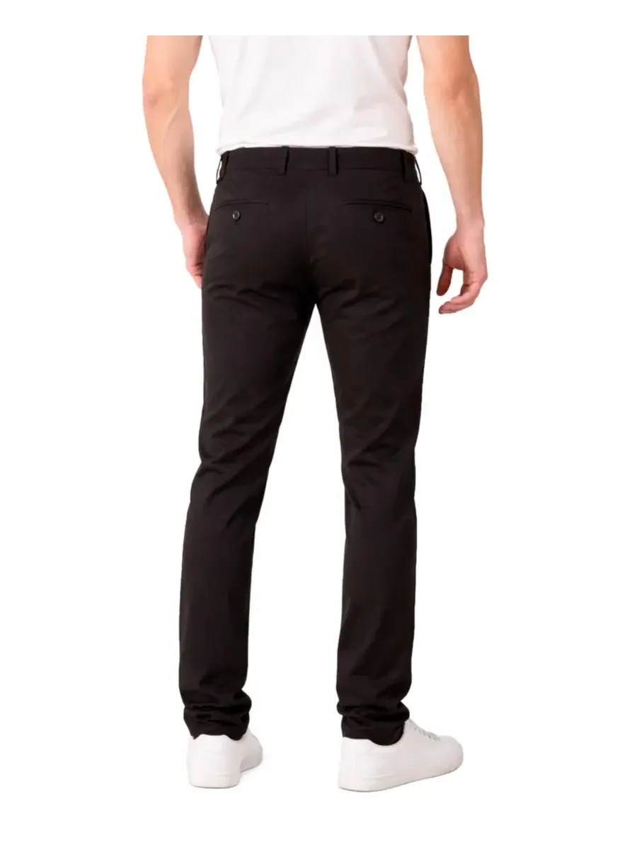 Брюки чинос Slim Fit с супер-стрейч тканью Galaxy By Harvic — изображение 3 из 3, черный
