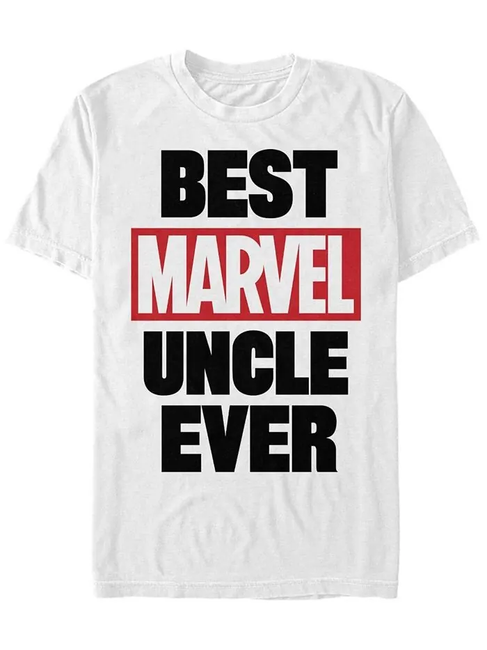 Мужская футболка Best Marvel Uncle с короткими рукавами и круглым вырезом Fifth Sun — изображение 1 из 1, белый