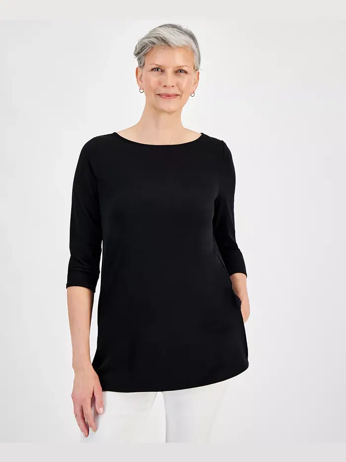 Женский топ с лодочкой и рукавом 3/4 JM Collection