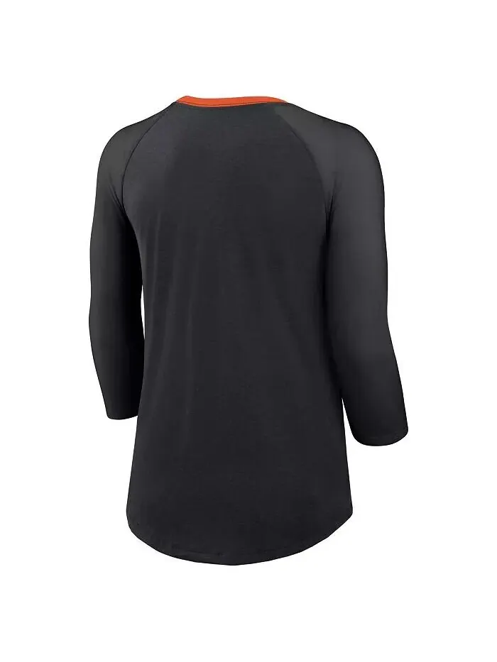 Женская черная футболка Cincinnati Bengals реглан с рукавом 3/4 Nike — изображение 2 из 3, черный