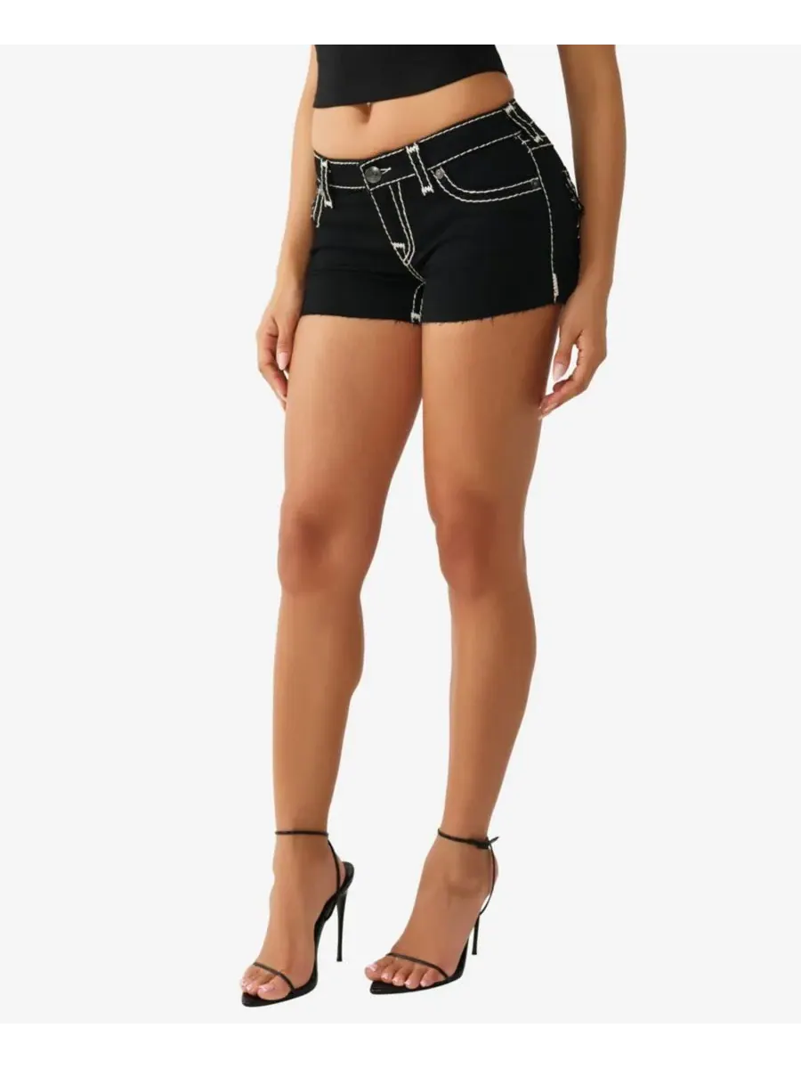 Женские шорты Joey Low-Rise Super T Flap Shorts True Religion — изображение 2 из 3, черный