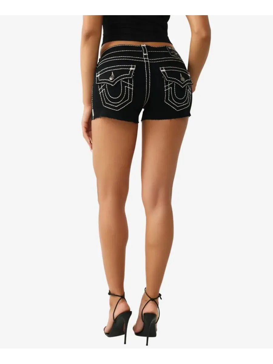 Женские шорты Joey Low-Rise Super T Flap Shorts True Religion — изображение 3 из 3, черный