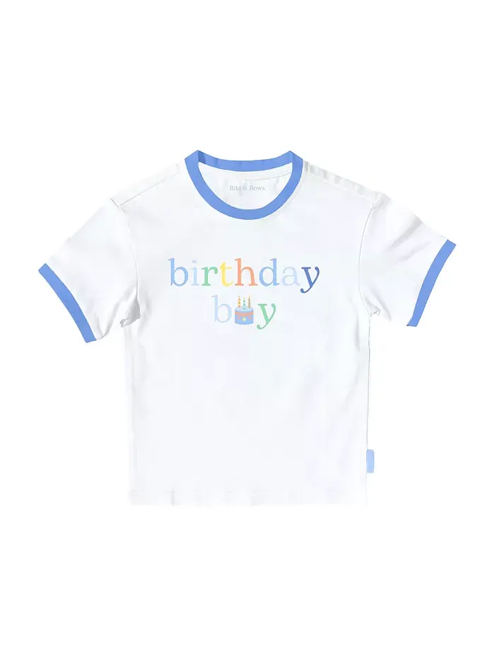 Футболка с круглым вырезом для мальчиков Birthday Boy Bits & Bows — изображение 1 из 2, синий