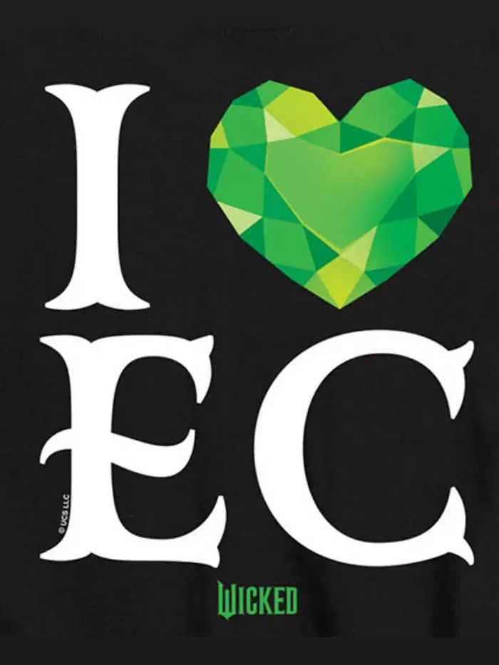 Футболка с принтом I Love EC для мальчиков постарше Wicked — изображение 3 из 3, черный