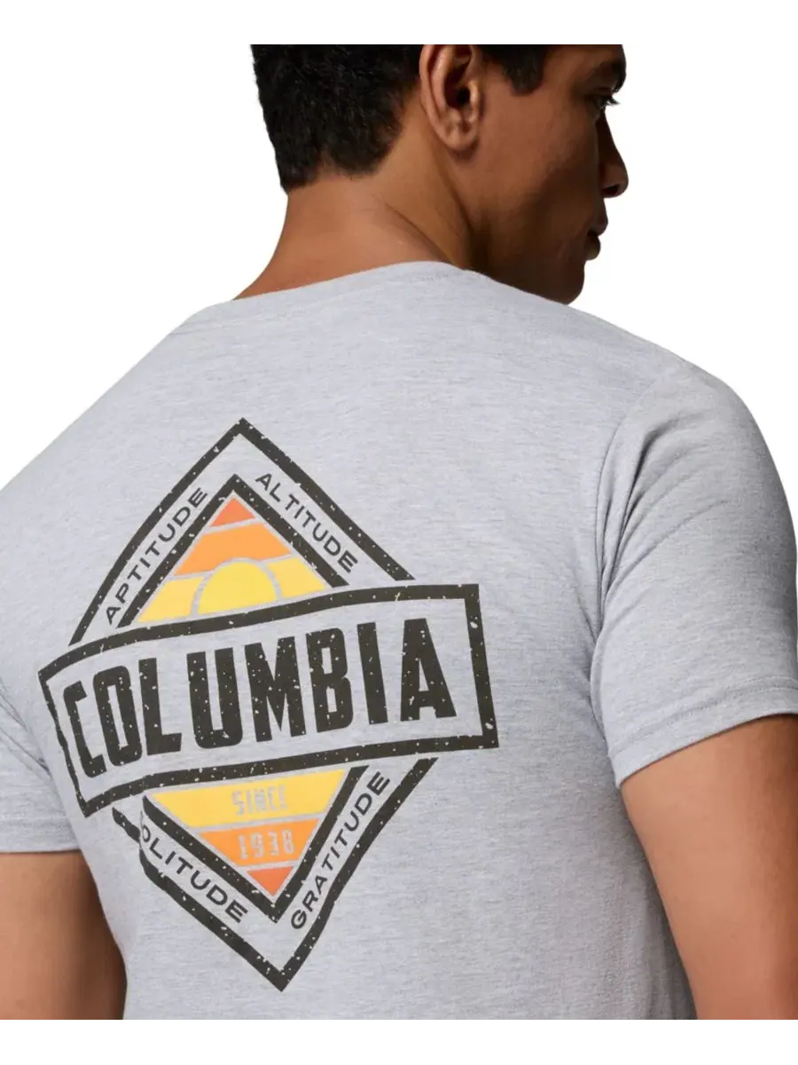 Мужская футболка с коротким рукавом и круглым вырезом Columbia — изображение 6 из 6, серый