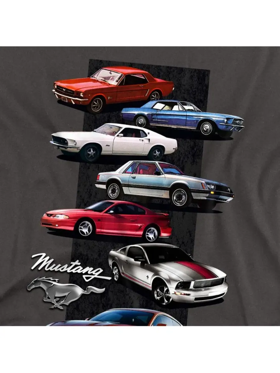 Мужская футболка Ford Stack Mustang — изображение 2 из 3, темно-серый