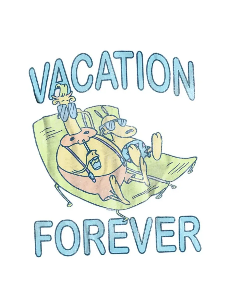 Футболка с принтом Rocko's Modern Life Vacation Forever Rugrats — изображение 3 из 3, белый