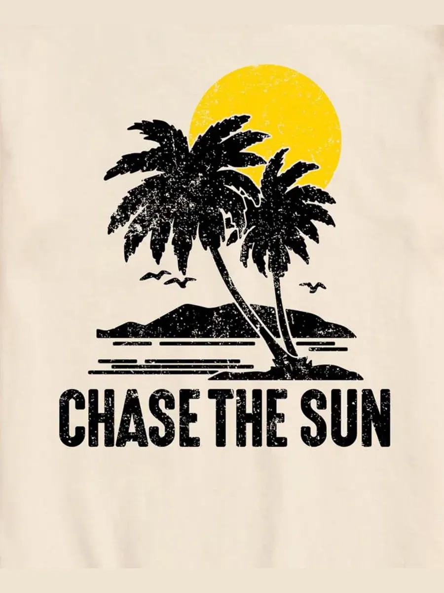 Футболка с принтом Chase The Sun AIRWAVES — изображение 3 из 3, бежевый