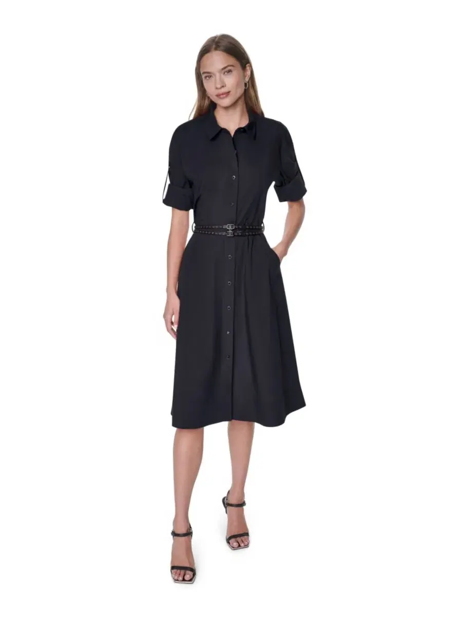 Платье для невысоких девушек с отворотами на пуговицах Dkny