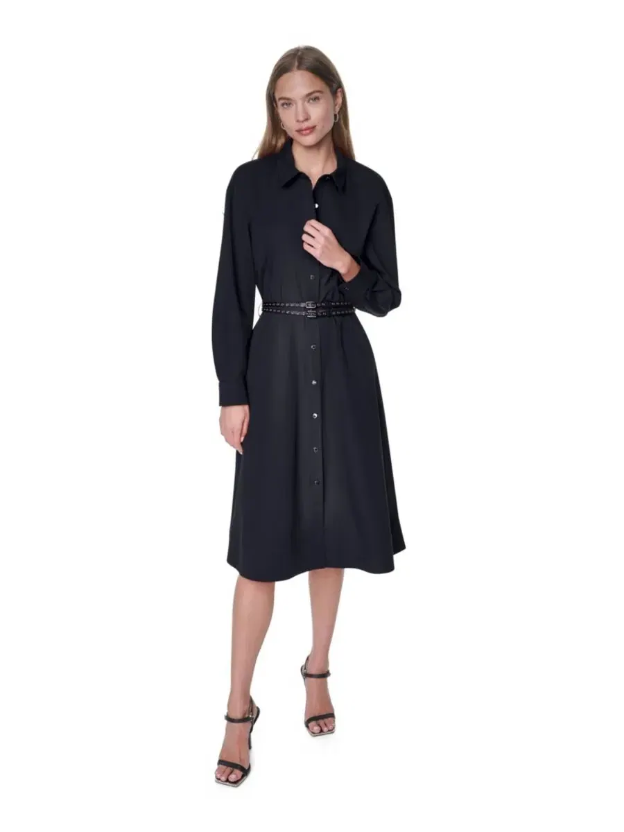 Платье для невысоких девушек с отворотами на пуговицах Dkny — изображение 2 из 8, черный