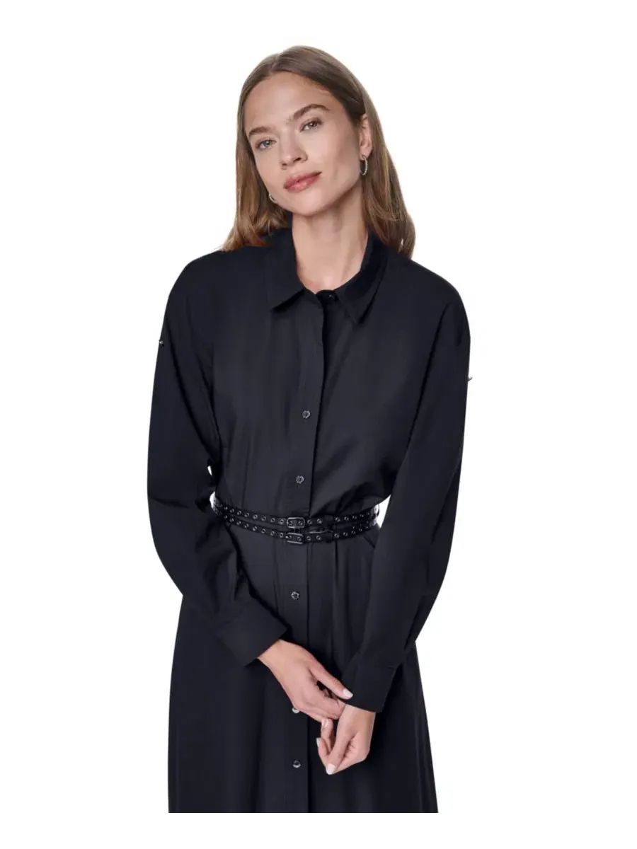 Платье для невысоких девушек с отворотами на пуговицах Dkny — изображение 3 из 8, черный